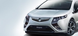 Front of a Vauxhall Ampera hybrid car