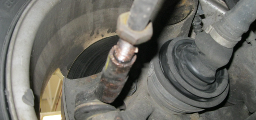 track rod ends held on with very few threads