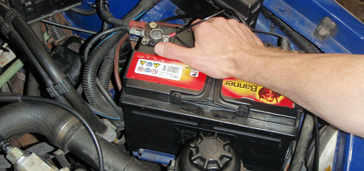 loose car battery in engine bay