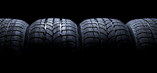 four tyres in a row