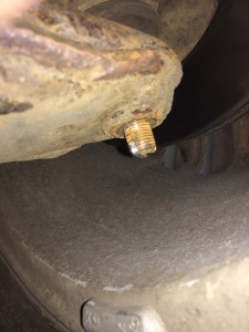 split pins on front ball joints and missing nut