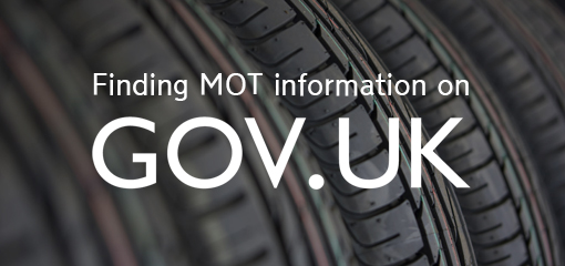 'Finding MOT information on gov.uk' with tyres as a backdrop