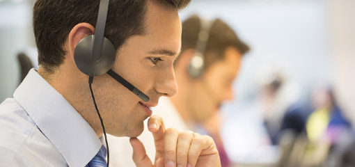 telephone operator with headset