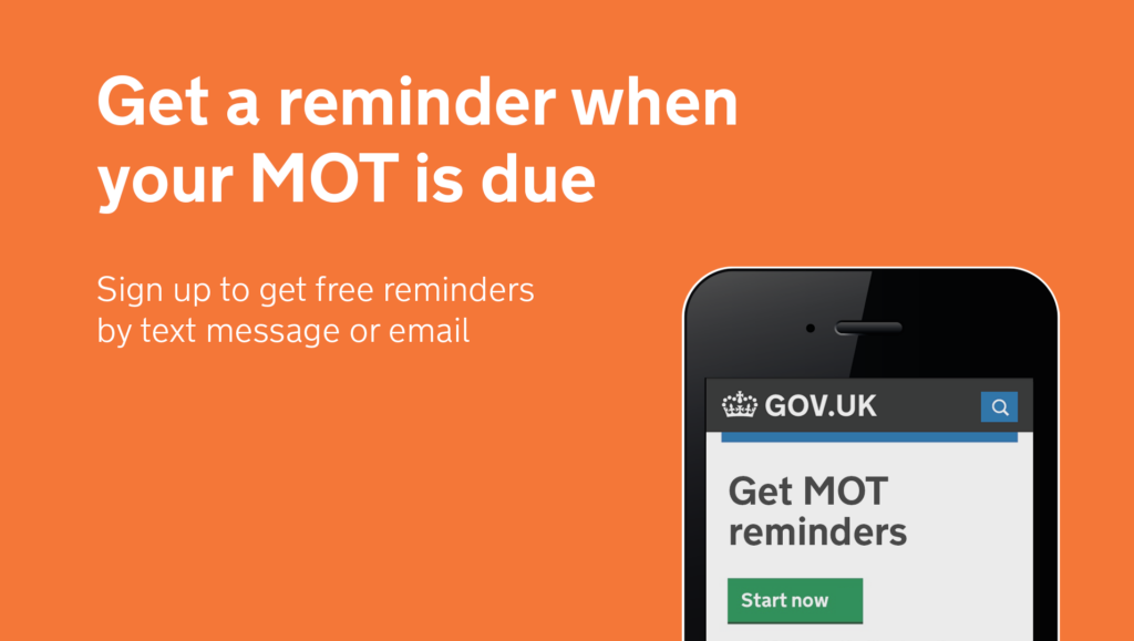 Get an MOT reminder graphic on phone