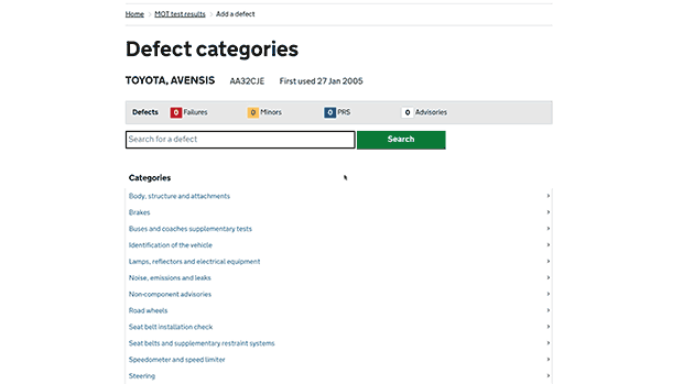 Defect categories graphic