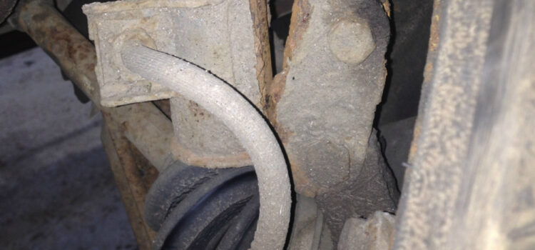 Brake pipe and corrosion under car