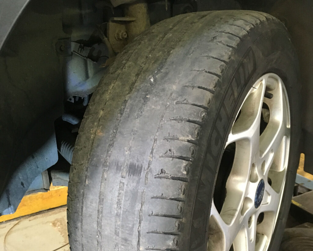 Picture of bald tyre