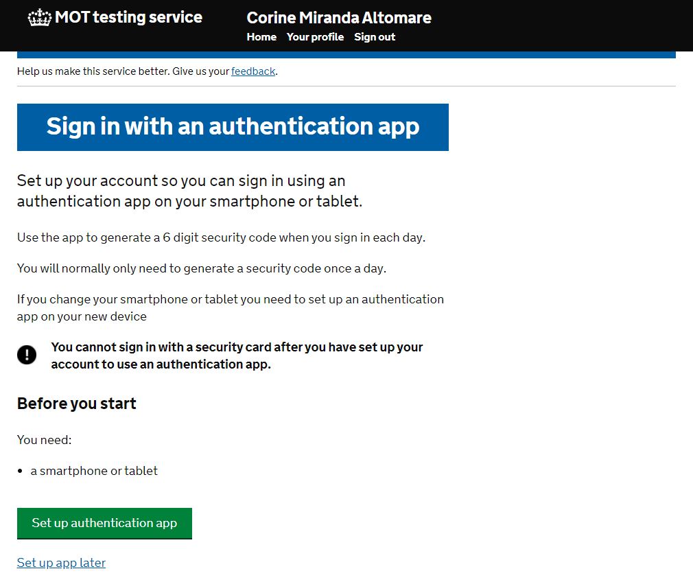 Sign in with an authentication app image