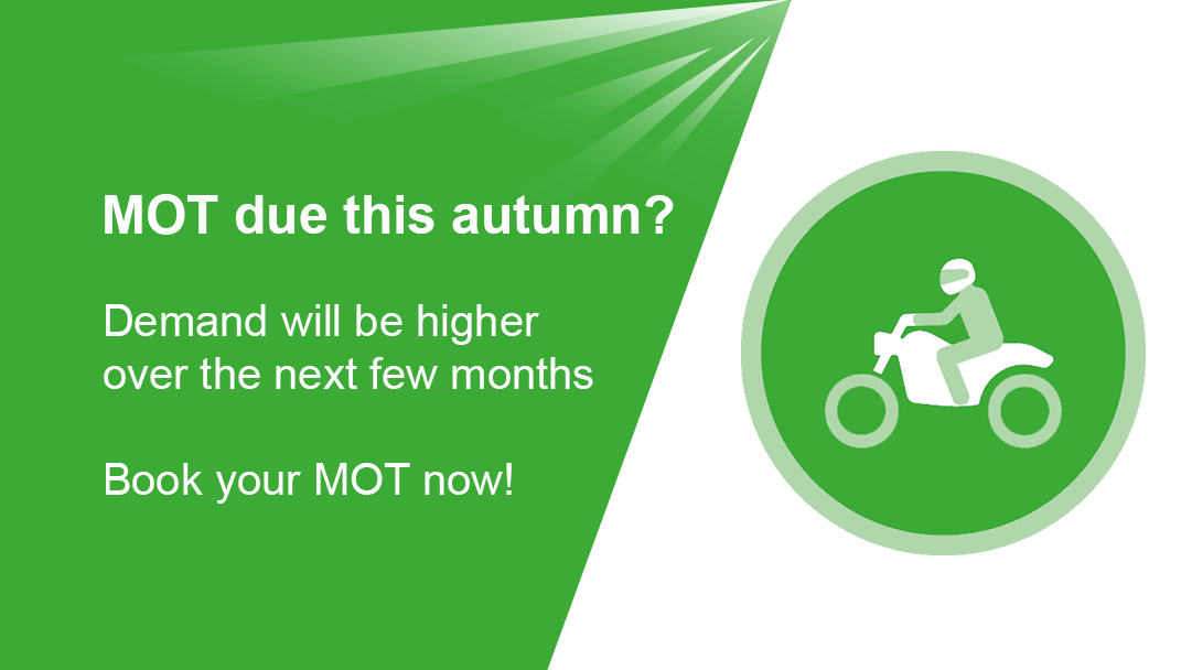 Demand for motorcycle MOTs will be higher this autumn