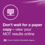 Don't wait for a paper copy - view your MOT results online graphic