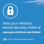 View your vehicle's record securely online blue graphic